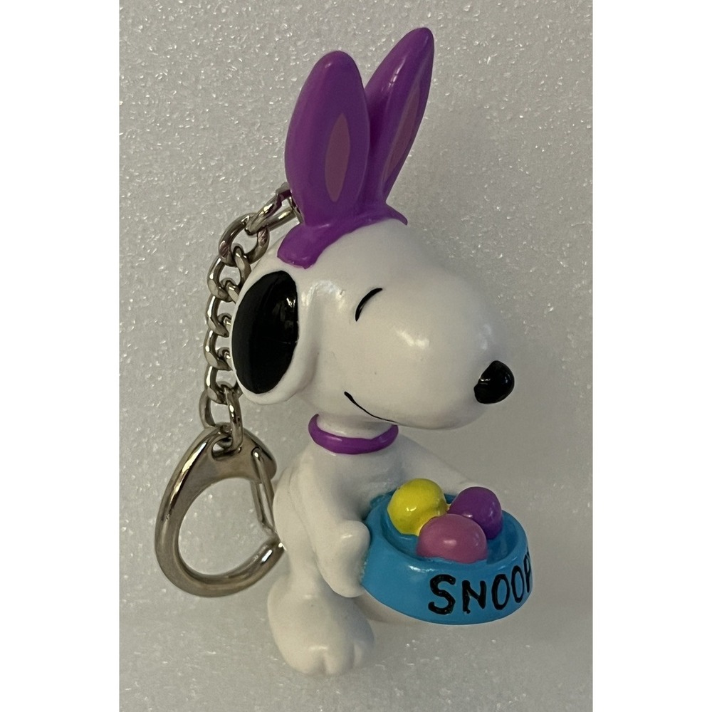Peanuts‎ 1994 Snoopy W/Bowl Eggs Easter Keychain Whitman's Collectible Figurine